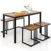 Costway 4pcs Dining Table Set Wooden Kitchen Restaurant - Bunnings ...