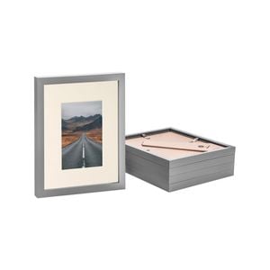 Nicola Spring Photo Frames with 4" x 6" Mount - 8" x 10" - Grey - Pack of 5