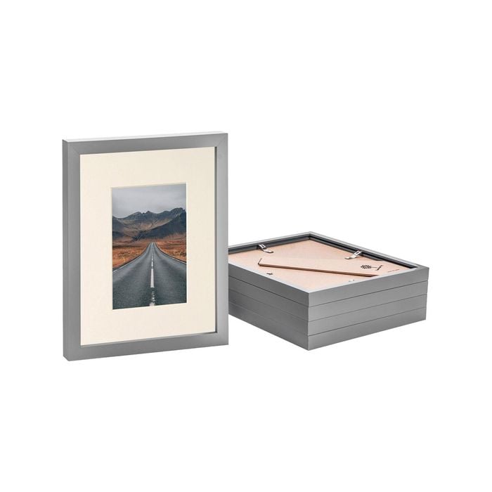Nicola Spring Photo Frames with 4" x 6" Mount - 8" x 10" - Grey - Pack of 5