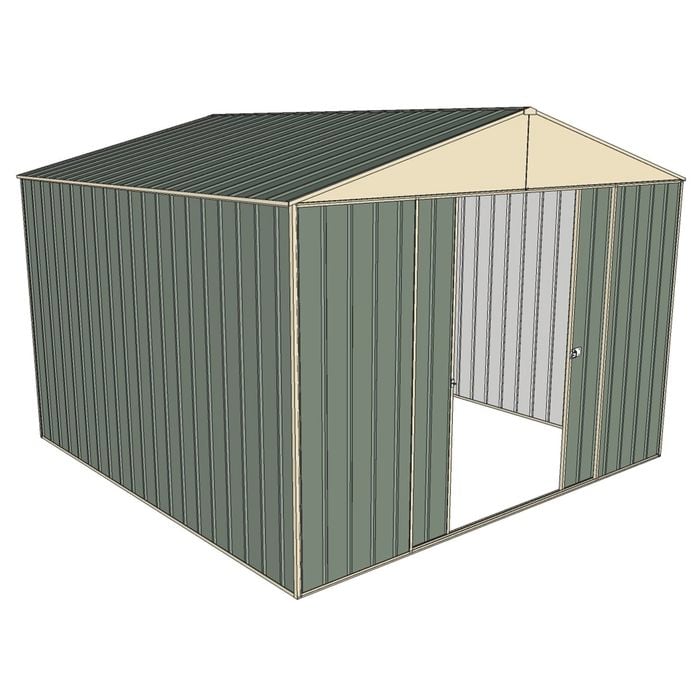 Build-a-Shed 3.0 x 3.0 x 2.3m Double Sliding Door Shed - Green