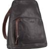 Wos  Italian Leather Soft Nappa Leather Backpack Travel Black/chestnut