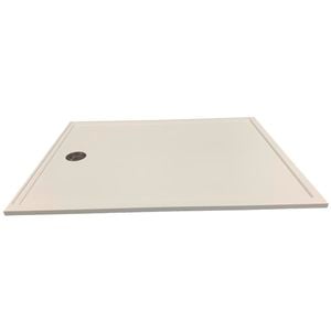 Wet Area Solutions 900 x 1200mm White Rear Outlet Solid Surface Shower Base