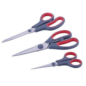 3pc Avanti Dura Edge Stainless Steel Kitchen/Craft/Paper/Universal  Scissors Red