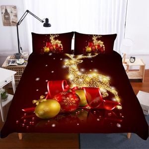 3D Christmas Gift Reindeer Quilt Cover Set Bedding Set Pillowcases 38