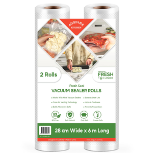 AUSPURE Vacuum Sealer Bags, 28cm x 6m, 2 Rolls for Food Storage