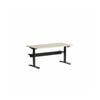Olg Klass Black Frame Nordic Maple Top With Cable Management Scallop Height Adjustable Desk L1500mm X W750mm