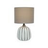 Clay & Kin 33cm White & Dark Blue Stripe Table Lamp