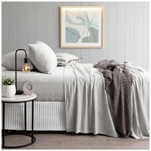 Renee Taylor Comfort T’s Organic Cotton Jersey Sheet Set Grey Marle King