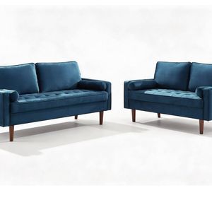 Gyllene Velvet Sofa Set - Blue