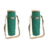 2PK LVD Samuel Insulated Canvas Wine Bottle Cooler Bag 12x33cm Green/Brown
