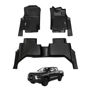 AUSGO Car Floor Mats for Mitsubishi Triton MV Next-Gen Dual Cab 2024-Onwards All-Weather Floor Liners