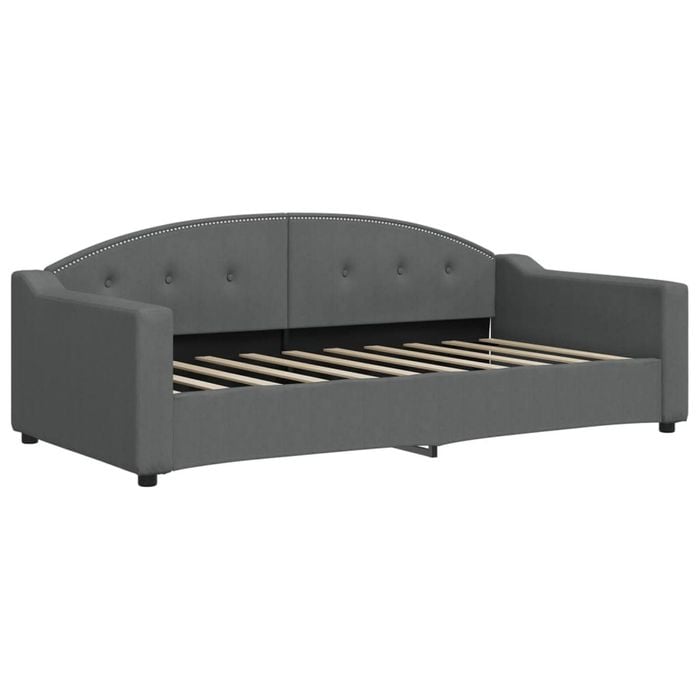 vidaXL Day Bed Single Size Couch Bed Single Bed Dark Grey 92x187 cm Fabric