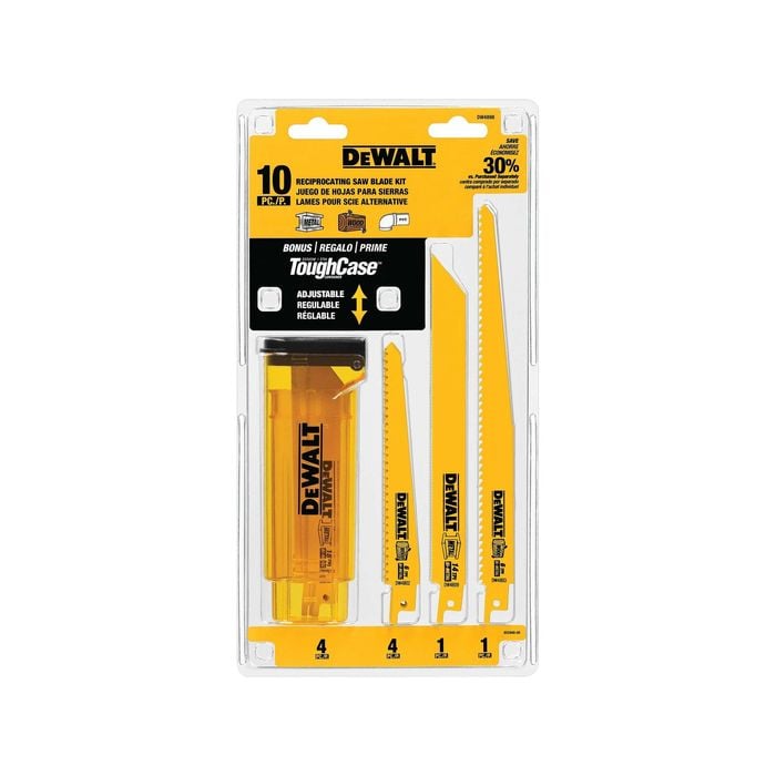 DeWALT 10 Piece Wood And Metal Recip Saw Blade Kit