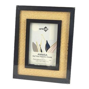 Unigift Annisa Rattan Wooden Picture Photo Frame 10x15cm Black&Natural