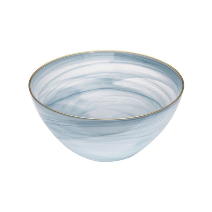 Ismay Round 5L Salad Glass XL Bowl Serving Dish - Blue
