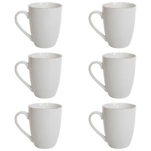 6PK LVD Ceramic Coffee Mug Classic Home/Kitchen Drinkware 11.5cm White/Gold