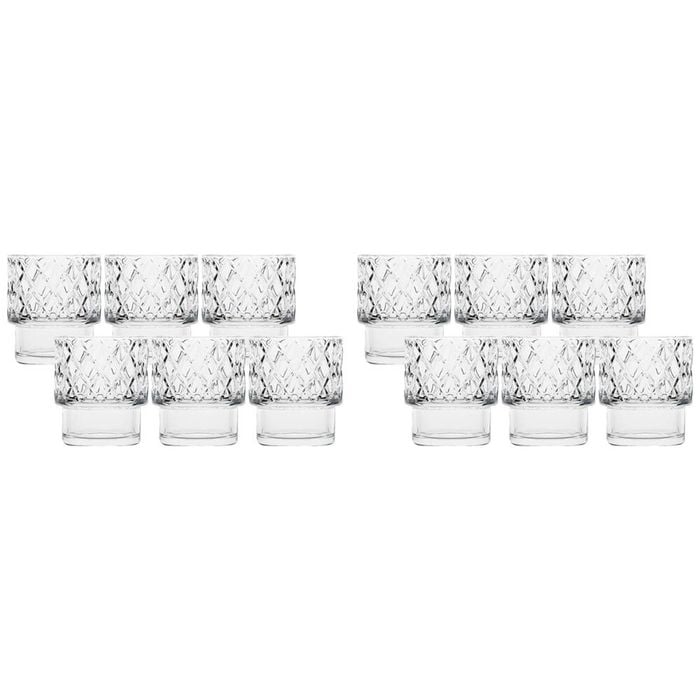 12pc Ecology Dante Glass Tumblers Set Drinking Cup 300ml - Clear