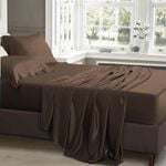 Luxor Queen Chocolate 1000TC Silk Silky Feel Satin Sheet Set