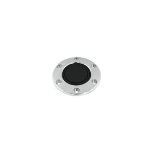 Cal Custom 6 Bolt Steering Wheel Horn Button with Bolt Holes Polished Aluminium