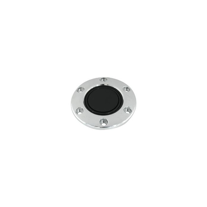 Cal Custom 6 Bolt Steering Wheel Horn Button with Bolt Holes Polished Aluminium