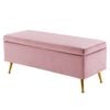 La Bella 110cm Pink Storage Ottoman Bench Seat Chest Couch Stool Velvet