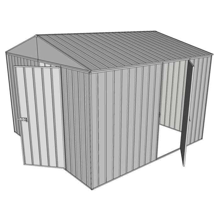 Build-a-Shed 3.0 x 3.0 x 2.3m Gable Single Hinged Side Door Shed - Zinc