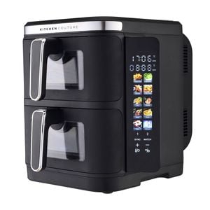 Kitchen Couture Vertex 11l Stacked Dual Basket Air Fryer, Clearview, 2200w Black