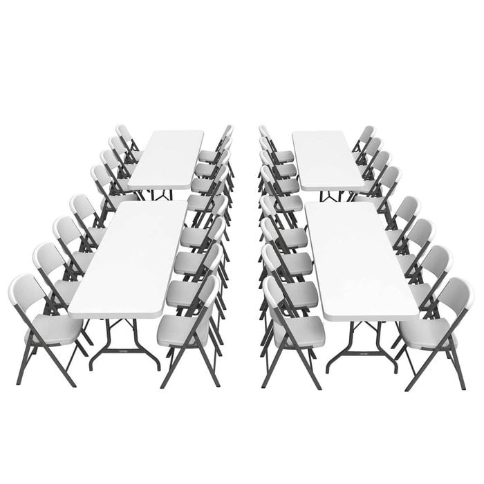 Lifetime 4PK 8FT Tables & 32 Chairs