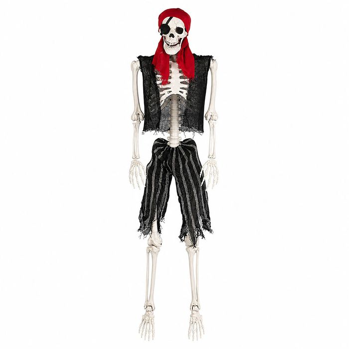 Yezi Halloween Skeleton 166cm Life Size Pirate Decor Poseable PE White