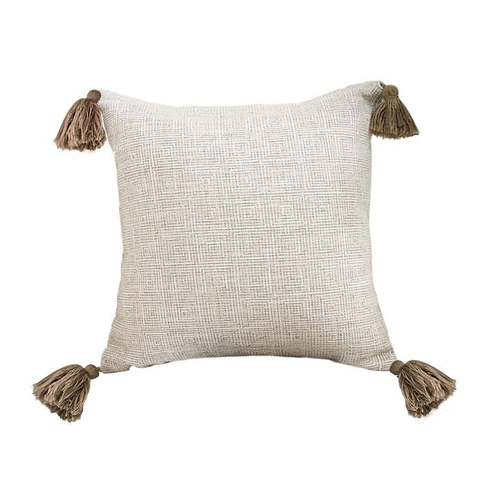 SOGA 50CM Beige Textured Throw Pillow
