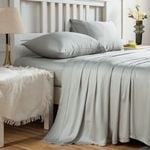 LINENOVA 100% Organic Bamboo Sheet Set-Sage green Single