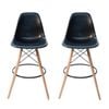 Sk Designer Living | Pack Of 2 | Replica Eames Dsw Stool | Plastic & Natural - Black