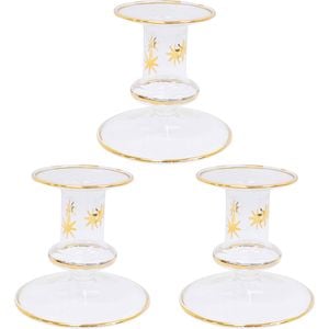 3PK LVD Candle Holder La Fiesta Decorative Lounge/Shelf Home Decor 7.5cm Clear
