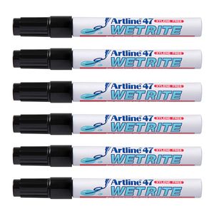 12pk Artline 47 Wetrite 1.5mm Bullet Nib Permanent Marker For Wet Surfaces Black