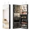 Costway Mirror Jewellery Cabinet Wall Jewelry Armoire Black