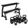SMAI Cast Iron Kettlebell Set 56kg with Storage Rack - Black