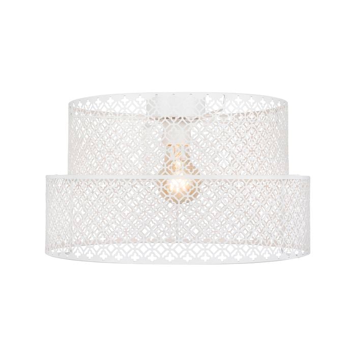 Brilliant 35cm White Tier Laser Cut Metal Batten Fix Shade