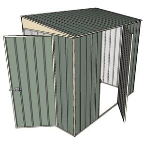 Build-A-Shed 1.2 x 2.3 x 2.0m Tunnel Shed Tunnel Hinged Door with 1 Hinged Side Door - Green