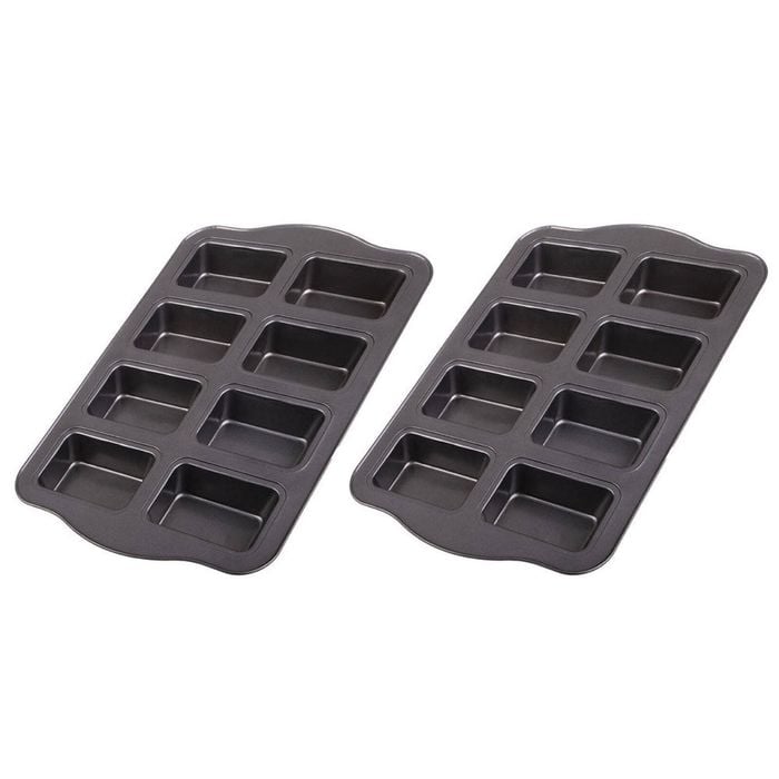 2PK Daily Bake Professional 8-Cup Mini Loaf Pan Non-Stick - Black