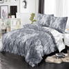 Dreamfields Super King Grey Marble Quilt Doona Duvet Cover Set