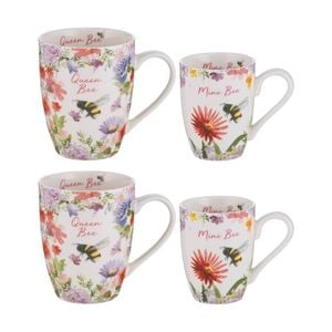 2x 2pc Ashdene Mini Me Queen/mini Bee Drinking Mug Cup Set Animal Art