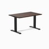 Desky Fixed Height Dark Walnut Rubberwood Desk 120x75cm Matte Black Leg
