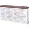 vidaXL Shoe Storage Bench 10 Compartments White Footwear Rack Shelf Seat Stool