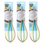 3PK Tasty Non-Stick Silicone Whisk Baking/Cooking Utensil 34cm