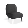Moulon Chaise Lounge Chair - Storm Grey - Matt Black Legs