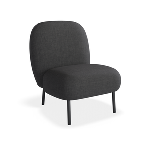Moulon Chaise Lounge Chair - Storm Grey - Matt Black Legs