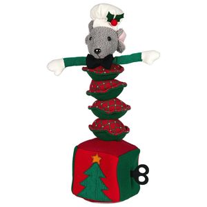 Christabelle 38cm Christmas Mouse Animated Musical Decoration Ornament for Table Top or Mantel Display with Music