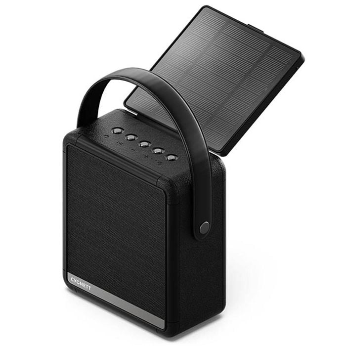 Cygnett FreePlay Solar Charging 10W Wireless Speaker + 8K Power Bank - Black
