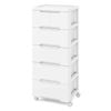 Costway Rolling Storage Cabinet Cart 6 Drawer Organizer Wheel White