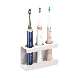 Catzon Wall Mount Electric Toothbrush Holder 3 Slots Diatomite Dish-white